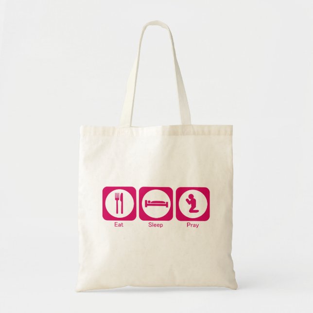 Tote Bag Mangez le sommeil prient le rose (Devant)