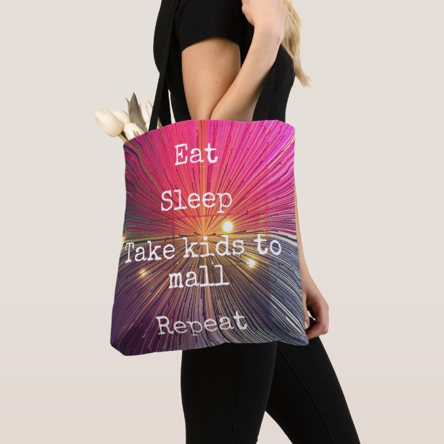 Tote Bag Mangez Le Sommeil Rose Chaud Emmenez Les Enfants À (De près)