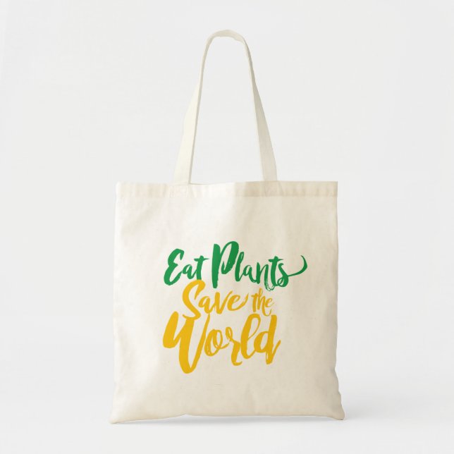 Tote Bag Mangez les Plantes sauvez le monde (Devant)