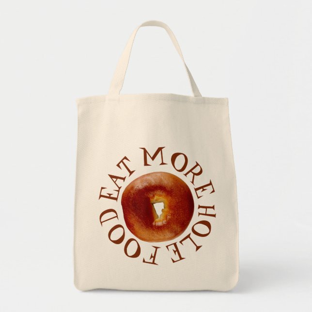 Tote Bag Mangez plus de nourriture de trous (Devant)