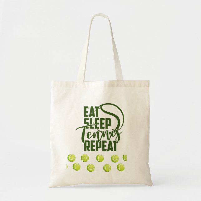 Tote Bag Mangez Sleep Tennis Répétez avec des balles de ten (Devant)