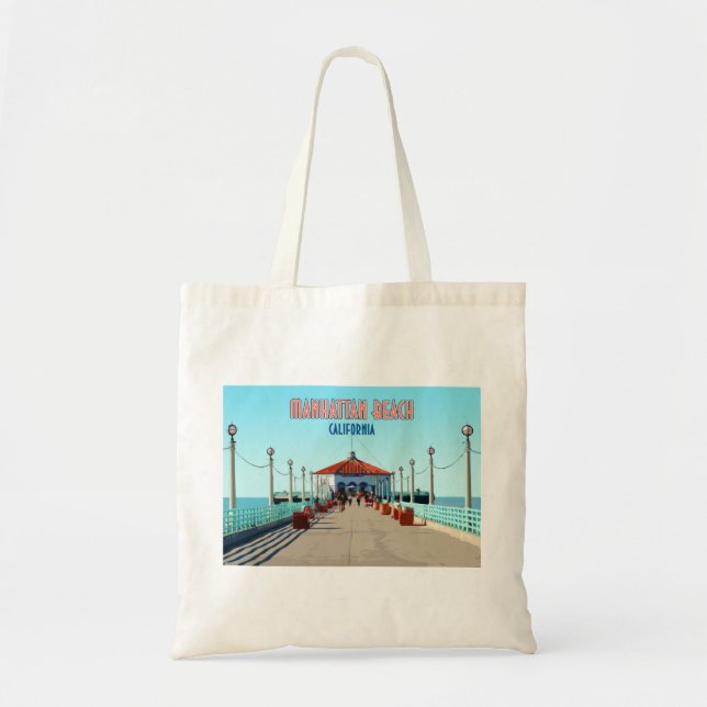 Tote Bag Manhattan Beach Pier Los Angeles Californie (Devant)