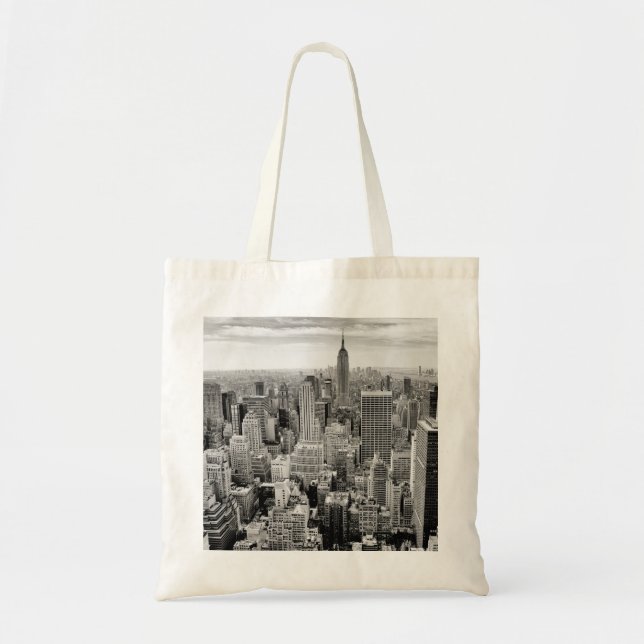 Tote Bag Manhattan, New York (panorama noir et blanc) (Devant)