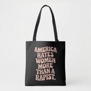Tote Bag Manifestation anti-Trump anti-MAGA militante fémin
