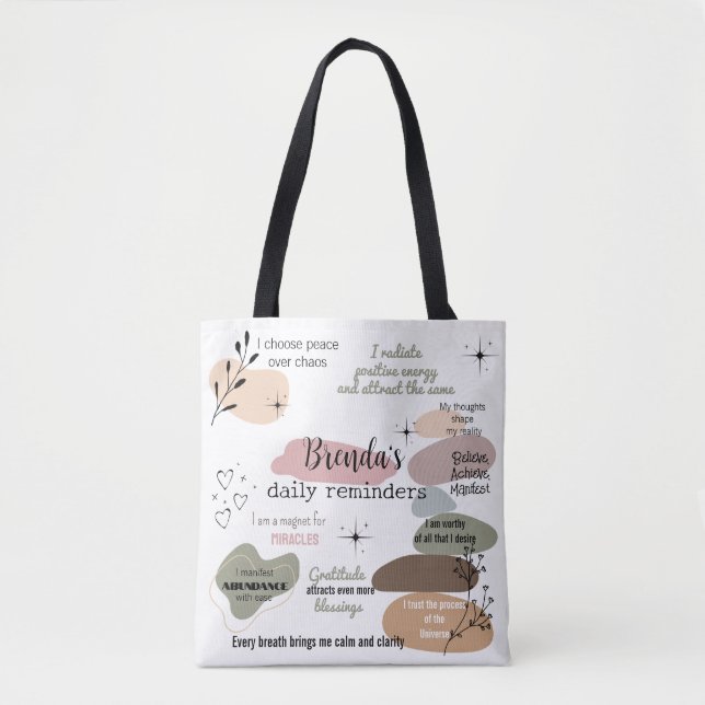 Tote Bag Manifestation Nom personnalisé Loi d'attraction (Devant)