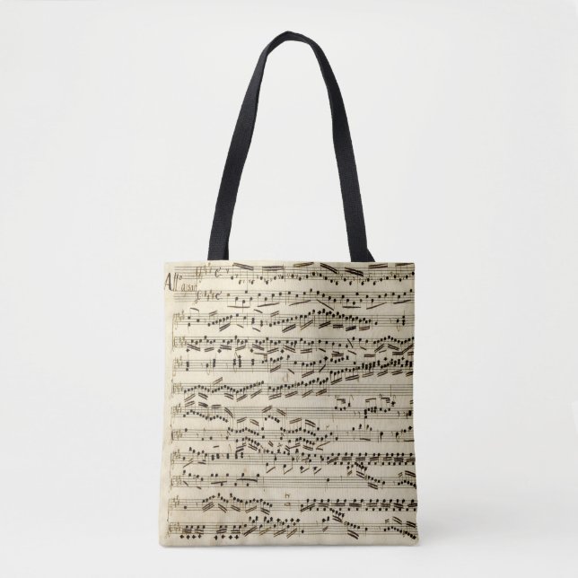 Tote Bag Manuscrit de musique classique avec des signatures (Devant)