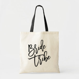 Tote Bag Manuscrit de noir de tribu de jeune mariée