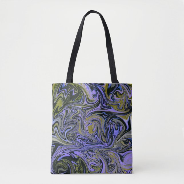 Tote Bag Marble Forms – Violet & Gold Mystic Energy (Devant)