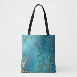 Tote Bag Marbre bleu turquoise Pierre Pierre Rock tendance