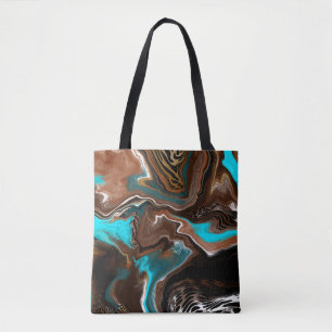 Tote Bag Marbre Brown et Bleu - Flûte