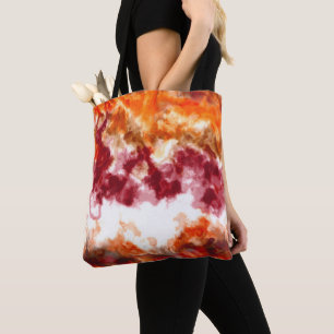 Tote Bag Marbre orange et rouge