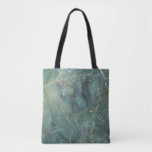 Tote Bag Marbre vert de Malachite Texture détaillée