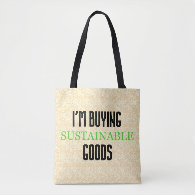 Tote Bag Marchandises durables Floral jaune (Devant)