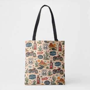 Tote Bag Marché américain de moto sur la route 66