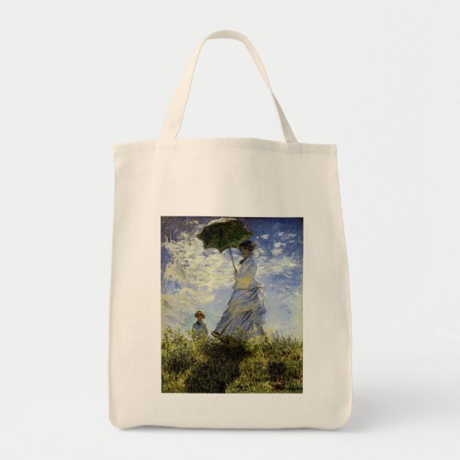 Tote Bag Marche, dame avec un Parasol (Devant)