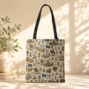 Tote Bag Marché Prairie de la Route 66 du Kansas