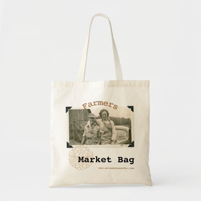 Tote Bag Marché tissé Fourre-tout d'agriculteurs de (Devant)