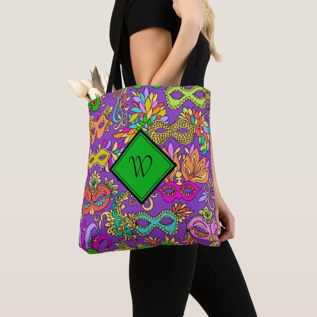 Tote Bag Mardi Gras Mascarade brillant Mascarade Masqué Mas (De près)