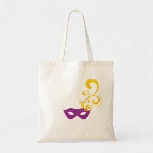 Tote Bag Mardi Gras Purple & Gold Mask