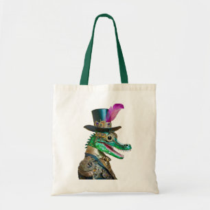 Tote Bag Mardi Gras Steampunk Party Animal Alligator