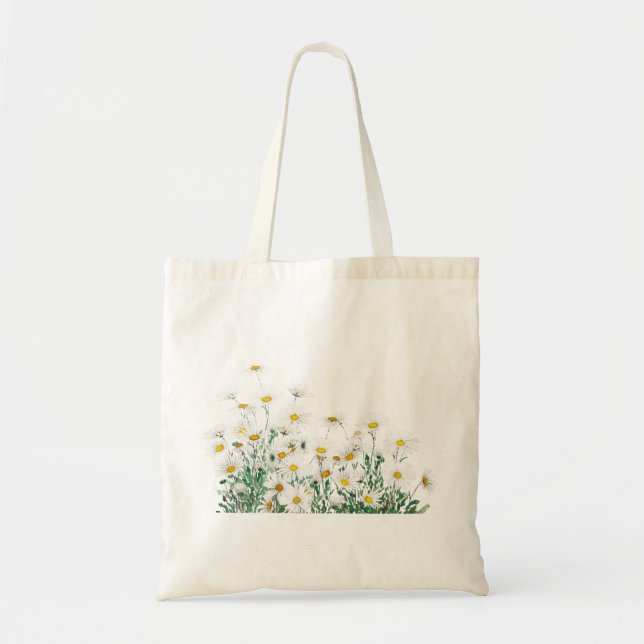 Tote Bag margaret blanc margueret aquarelle horizontale (Devant)