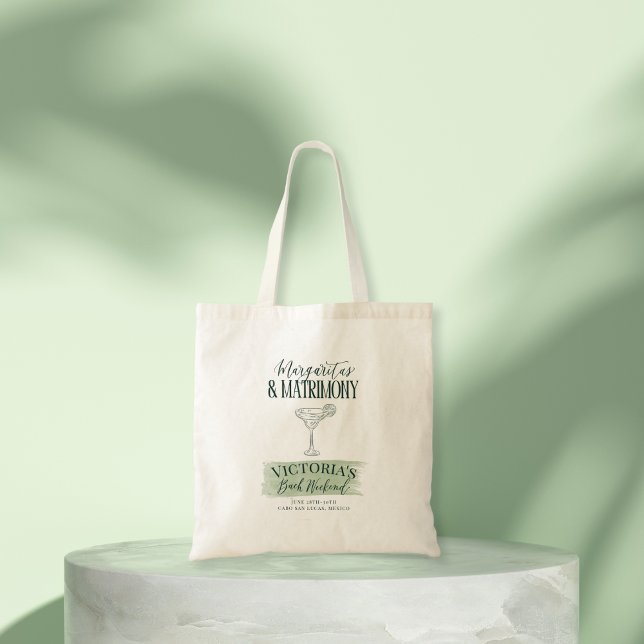 Tote Bag Marges et mariage Bachelorette Invitation (Margs & Matrimony Bachelorette Party Custom Tote for Bridesmaid Gifts)