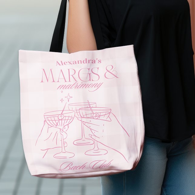 Tote Bag Marges Roses Et Bachelorette De Mariage (Créateur téléchargé)