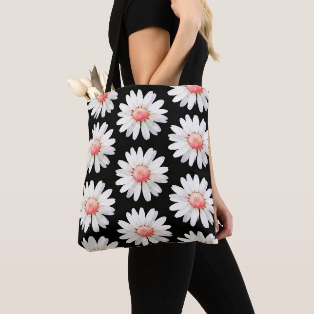 Tote Bag Marguerites à points rouges (De près)