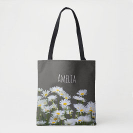 Tote Bag Marguerites sur le gris