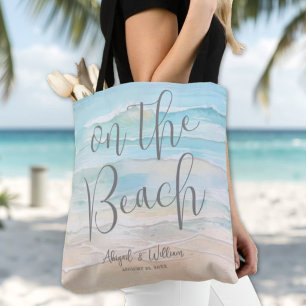 Tote Bag Mariage à la plage à l'aquarelle