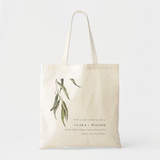 Tote Bag Mariage botanique simple d'Eucalyptus (Devant)