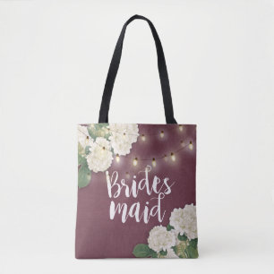 Tote Bag Mariage Bridesmaid Hydrangea Fleurs Éclairages à c