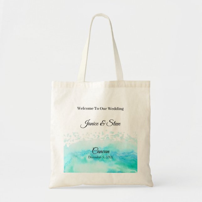Tote Bag Mariage Cancun personnalisé de mariage de destinat (Devant)