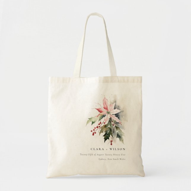 Tote Bag Mariage d'aquarelle de la feuille de fruits de Poi (Devant)