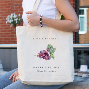 Tote Bag Mariage d'aquarelle rustique