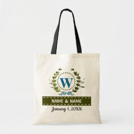 Tote Bag Mariage de couronne d'ivoire personnalisé Date Mon