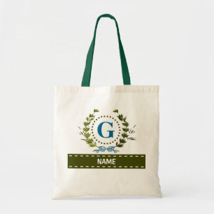 Tote Bag Mariage de couronne Ivy Personnalisé Date Monogram