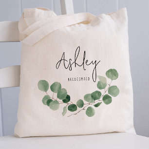 Tote Bag Mariage de feuille d'eucalyptus Bridesmaid