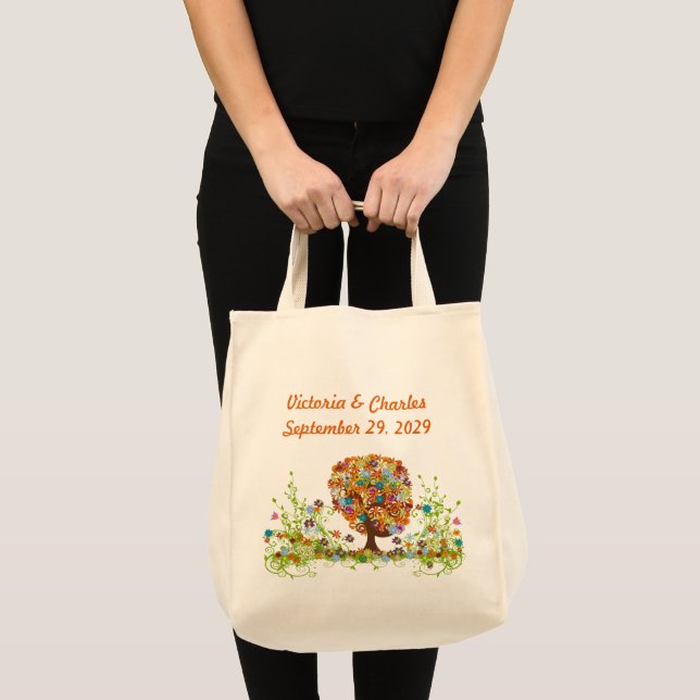 Tote Bag Mariage de la branche côté forêt enchantée (Devant (produit))