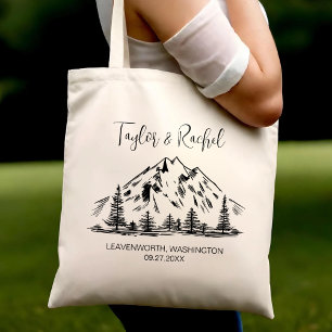 Tote Bag Mariage de montagne Bienvenue à destination