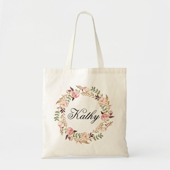 Tote Bag Mariage de nom personnalisé|Braidsmaid personnalis (Devant)
