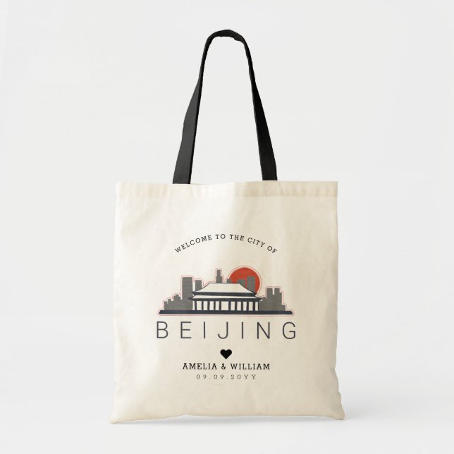 Tote Bag Mariage de Pékin | Skyline stylisée (Devant)