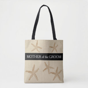 Tote Bag Mariage de plage Mère du marié sable burlap