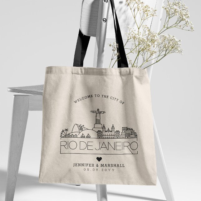 Tote Bag Mariage de Rio de Janeiro | Skyline stylisée (Créateur téléchargé)