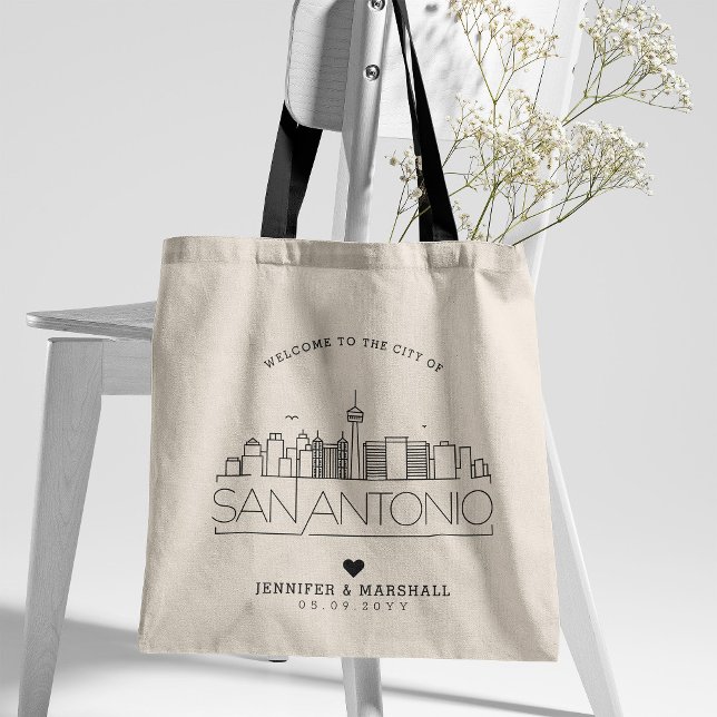 Tote Bag Mariage de San Antonio | Skyline stylisée (Créateur téléchargé)