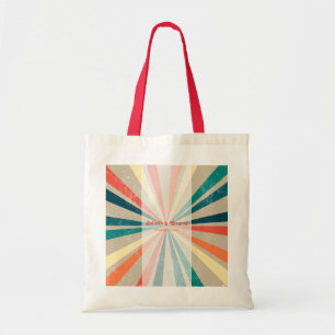Tote Bag Mariage de Sunburst Arc-en-ciel coloré rétro