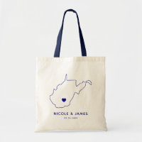 Mariage de Virginie de l'Ouest Welcome Bag Map Fou