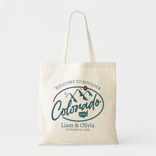 Tote Bag Mariage du Colorado Bienvenue (Devant)