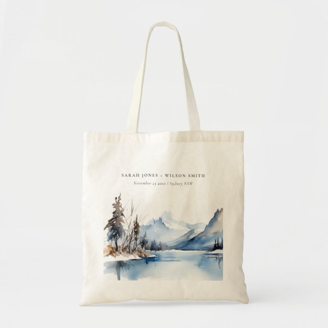 Tote Bag Mariage du paysage de neige hivernale du lac Mount (Devant)
