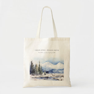 Tote Bag Mariage du paysage skiable de la montagne de neige